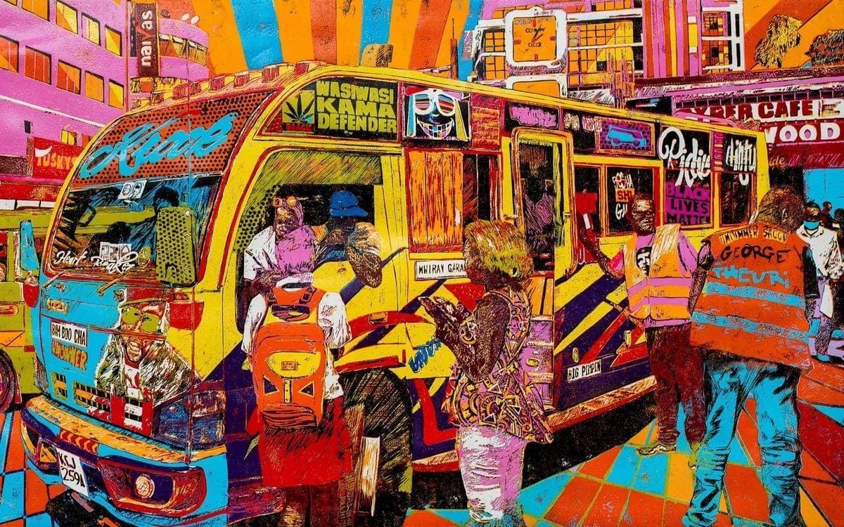 Krooks matatu art print by Dennis Muraguri
