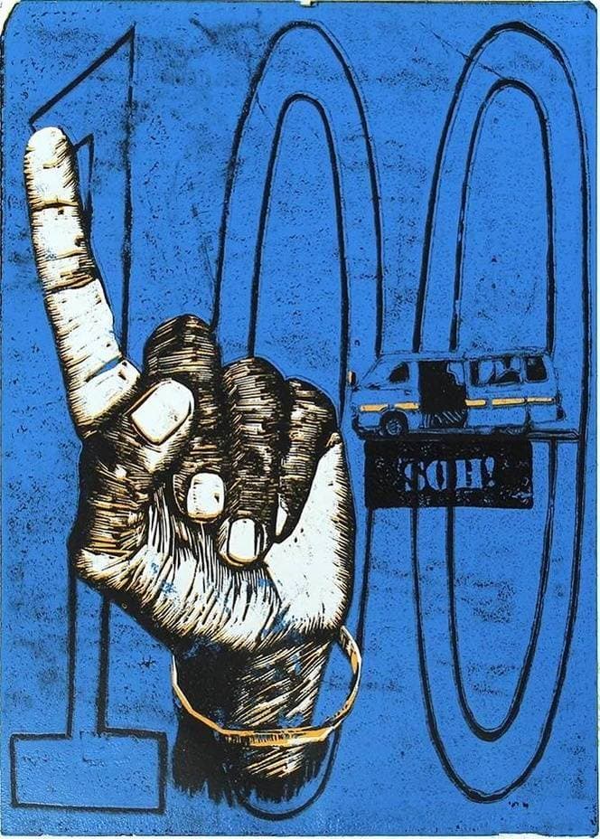 Beba Soh! blue matatu art print by Dennis Muraguri