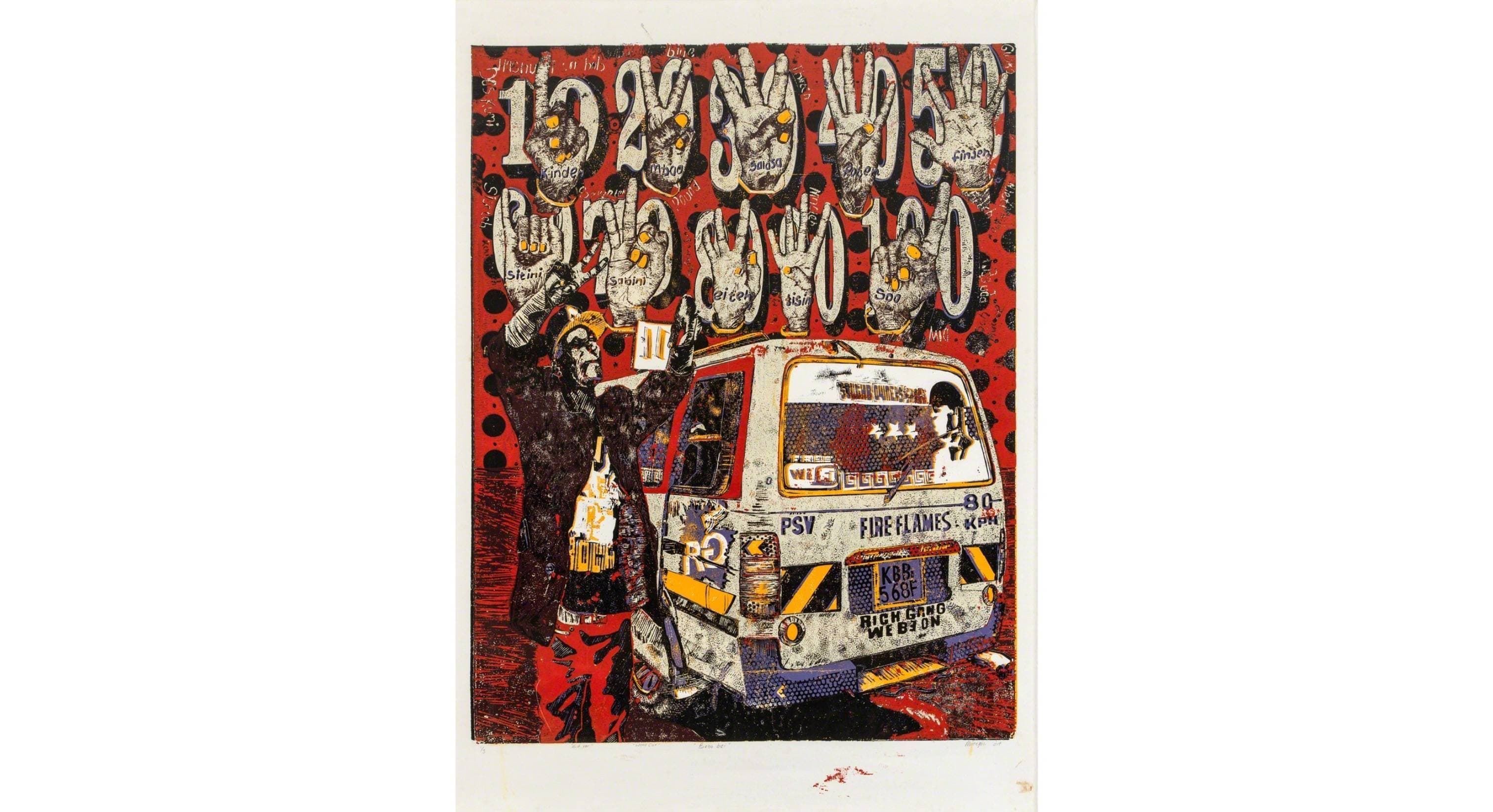 Beba Beba! matatu art print by Dennis Muraguri