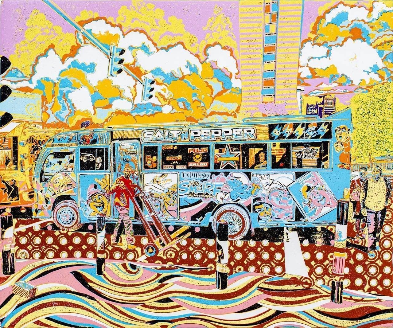 Salt n Peppa - Expresso Sacco blue matatu art print by Dennis Muraguri