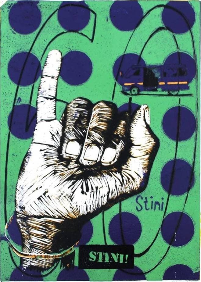 Beba Stini! green matatu art print by Dennis Muraguri