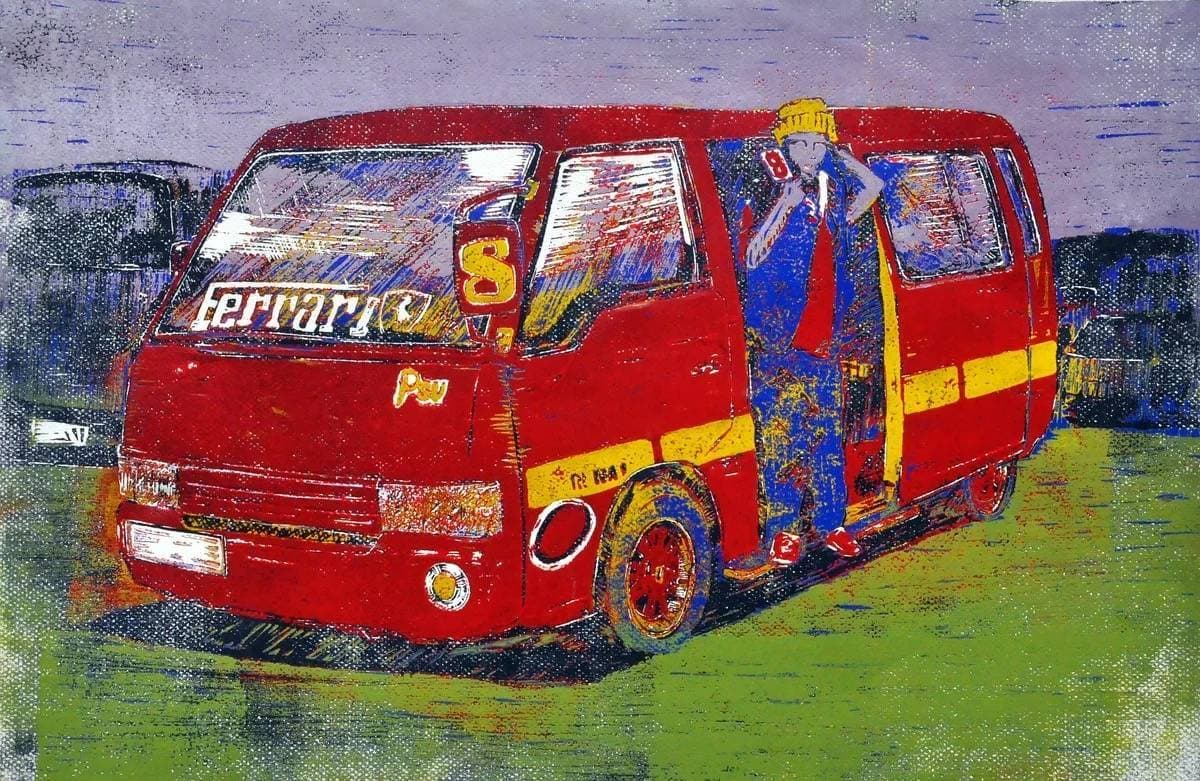 Ferrari - Route 8 matatu art print by Dennis Muraguri