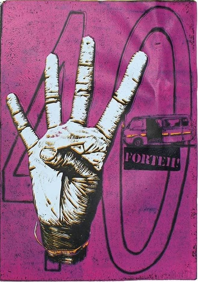 Beba Forteh purple matatu art print by Dennis Muraguri