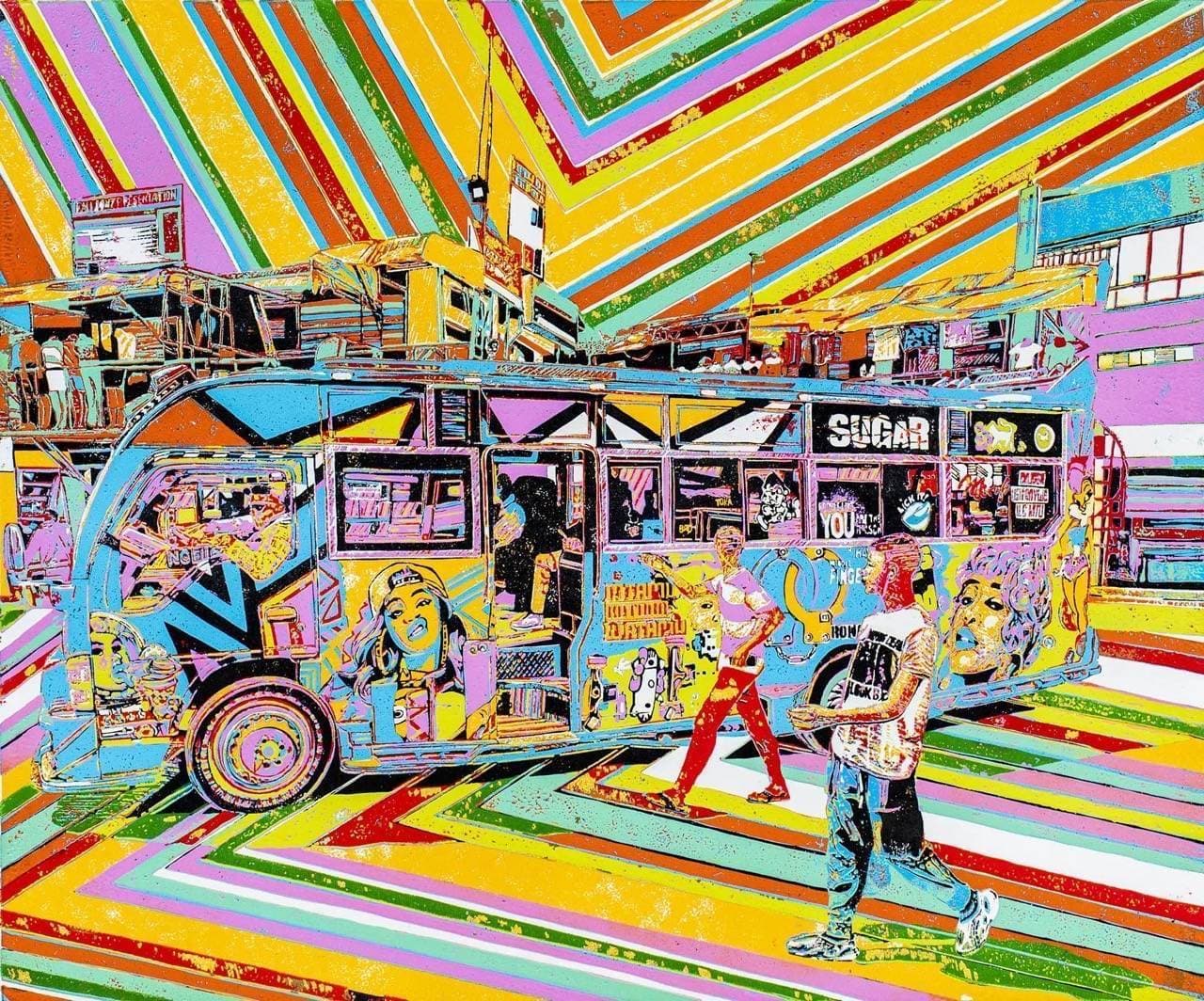 Sugar - Rongao Sacco blue matatu art print by Dennis Muraguri