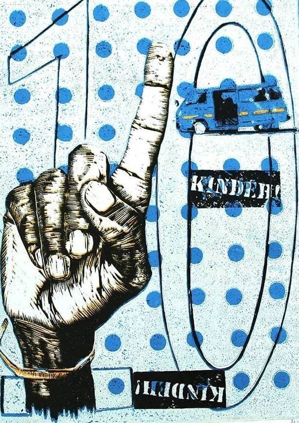 Beba Kindeh! blue matatu art print by Dennis Muraguri