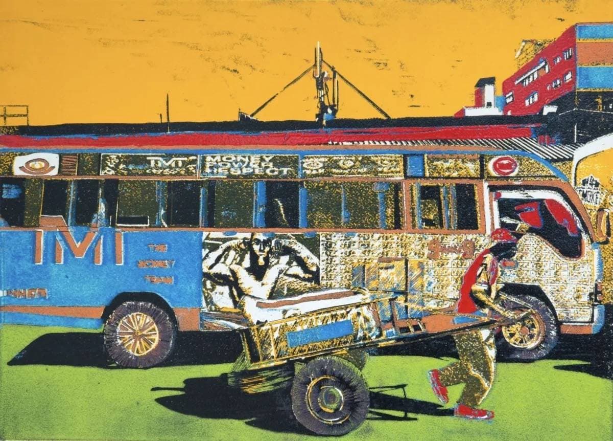 The Money Team - Umoinner Sacco matatu art print by Dennis Muraguri
