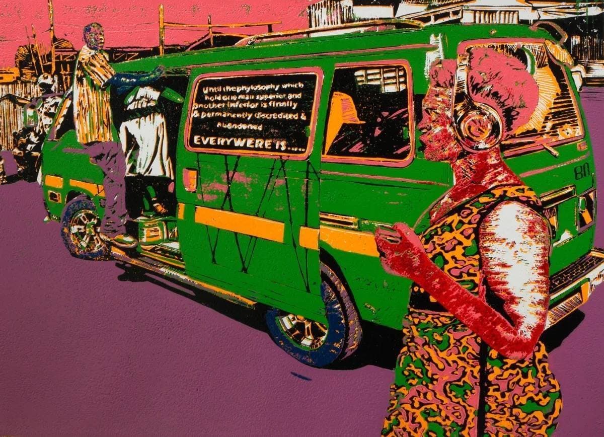 Alpine Route 100 green matatu art print by Dennis Muraguri