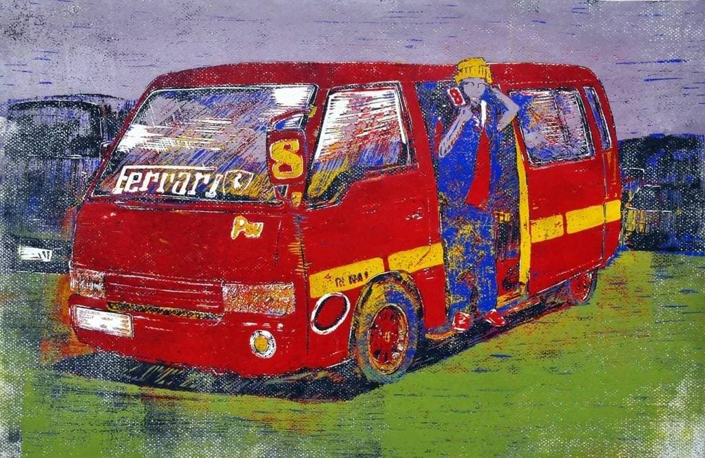 Ferrari - Route 8 matatu art print by Dennis Muraguri
