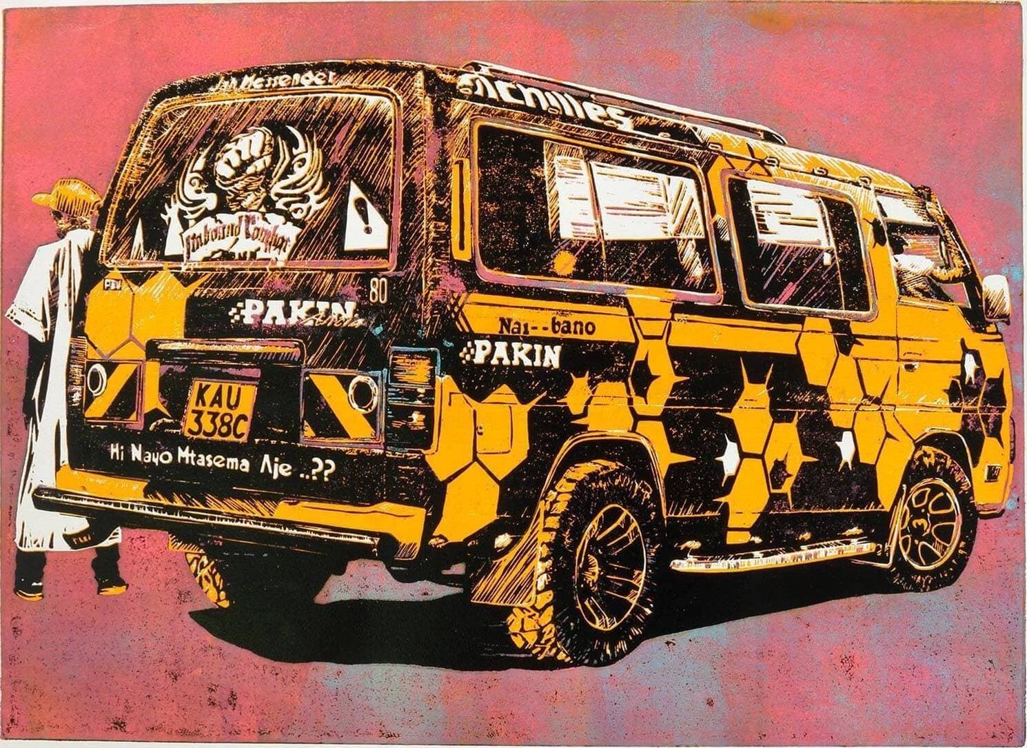 Jah Messenger Black matatu art print by Dennis Muraguri