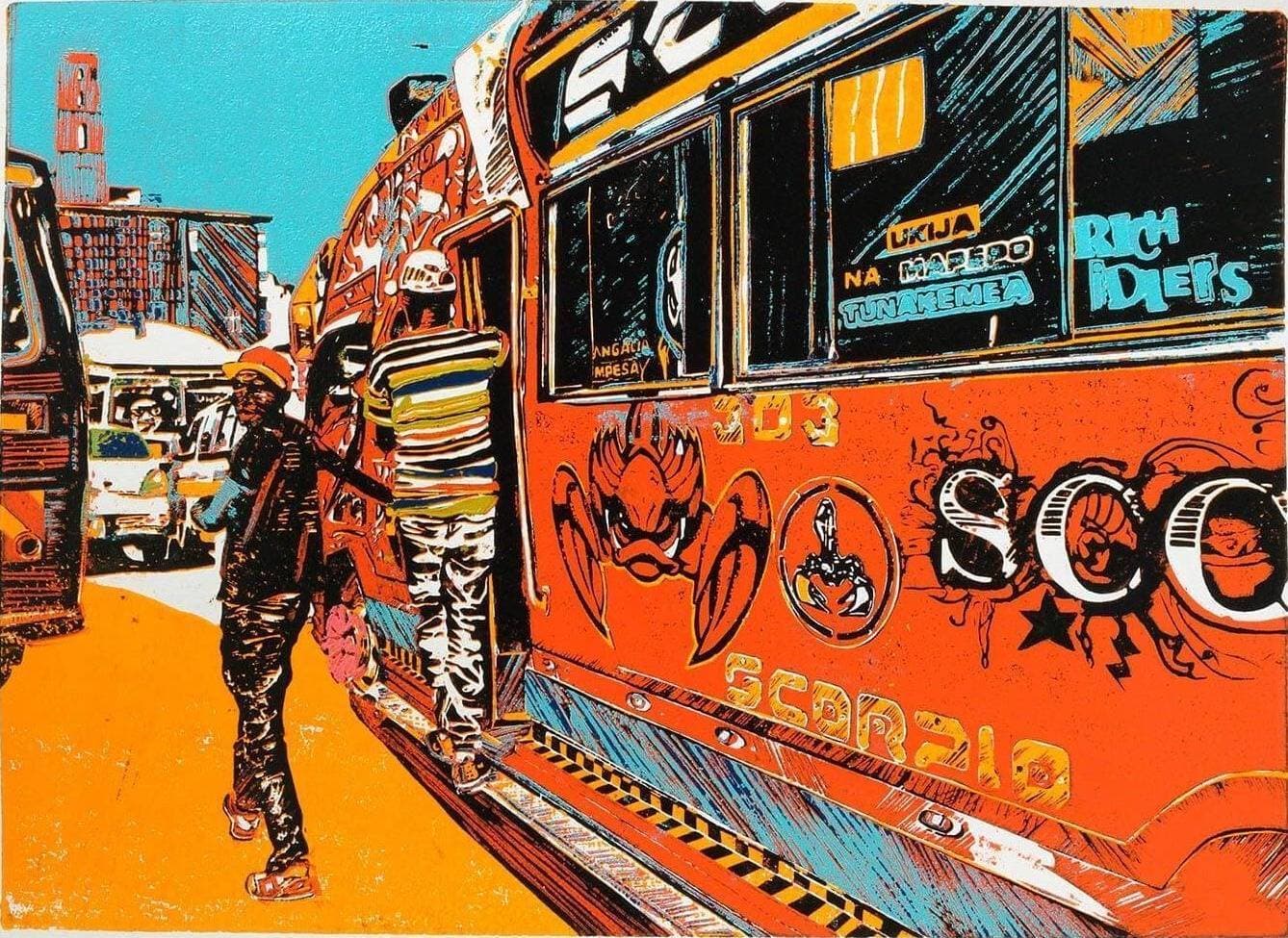 Scorpio Metro Class Sacco matatu art print by Dennis Muraguri