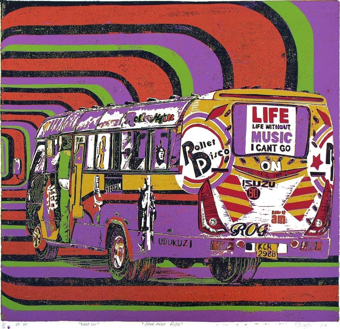 Steel Pulse Purple matatu art print by Dennis Muraguri