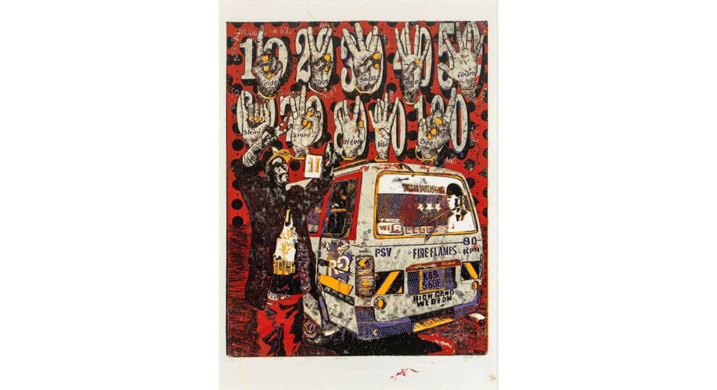 Beba Beba! matatu art print by Dennis Muraguri