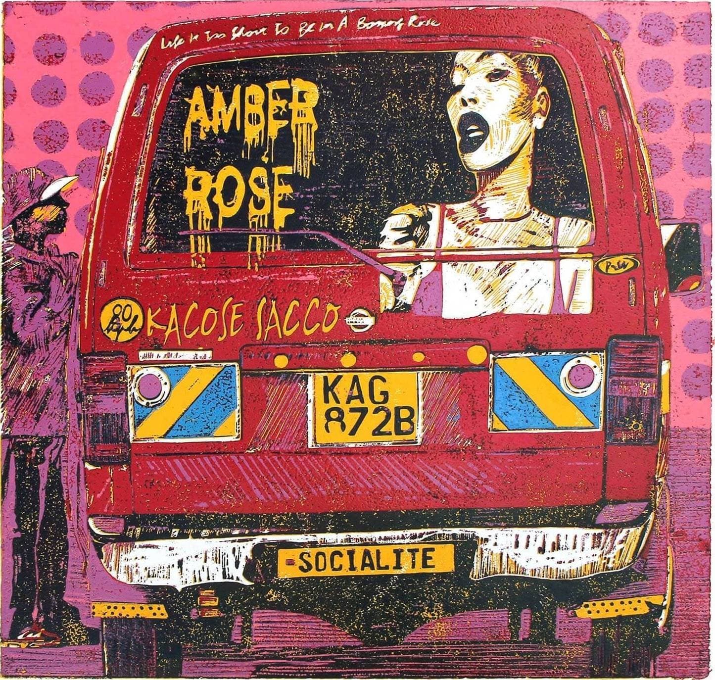 Amber Rose [Square Format] Purple matatu art print by Dennis Muraguri