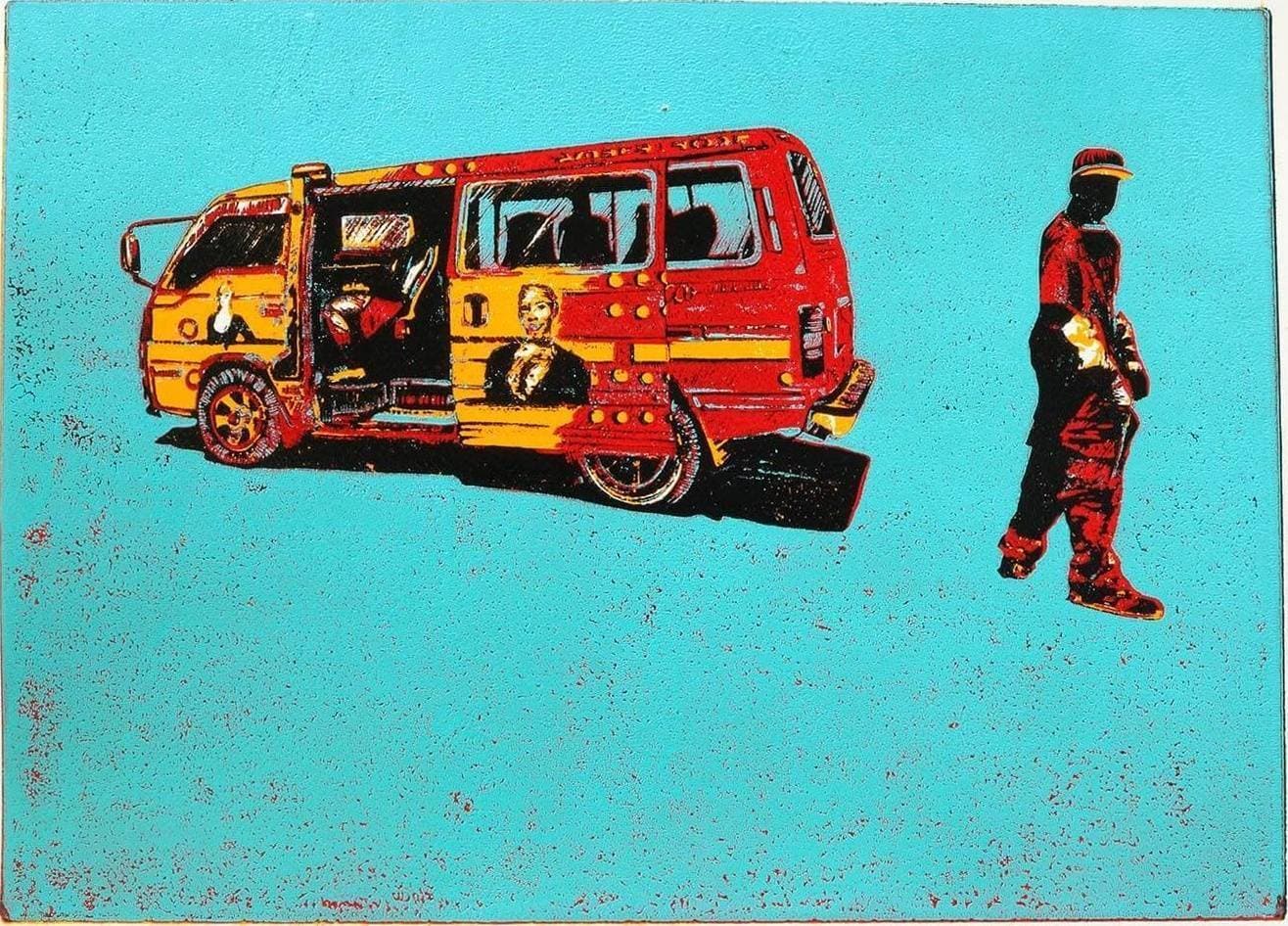 Amber Rose (Side View) Blue matatu art print by Dennis Muraguri