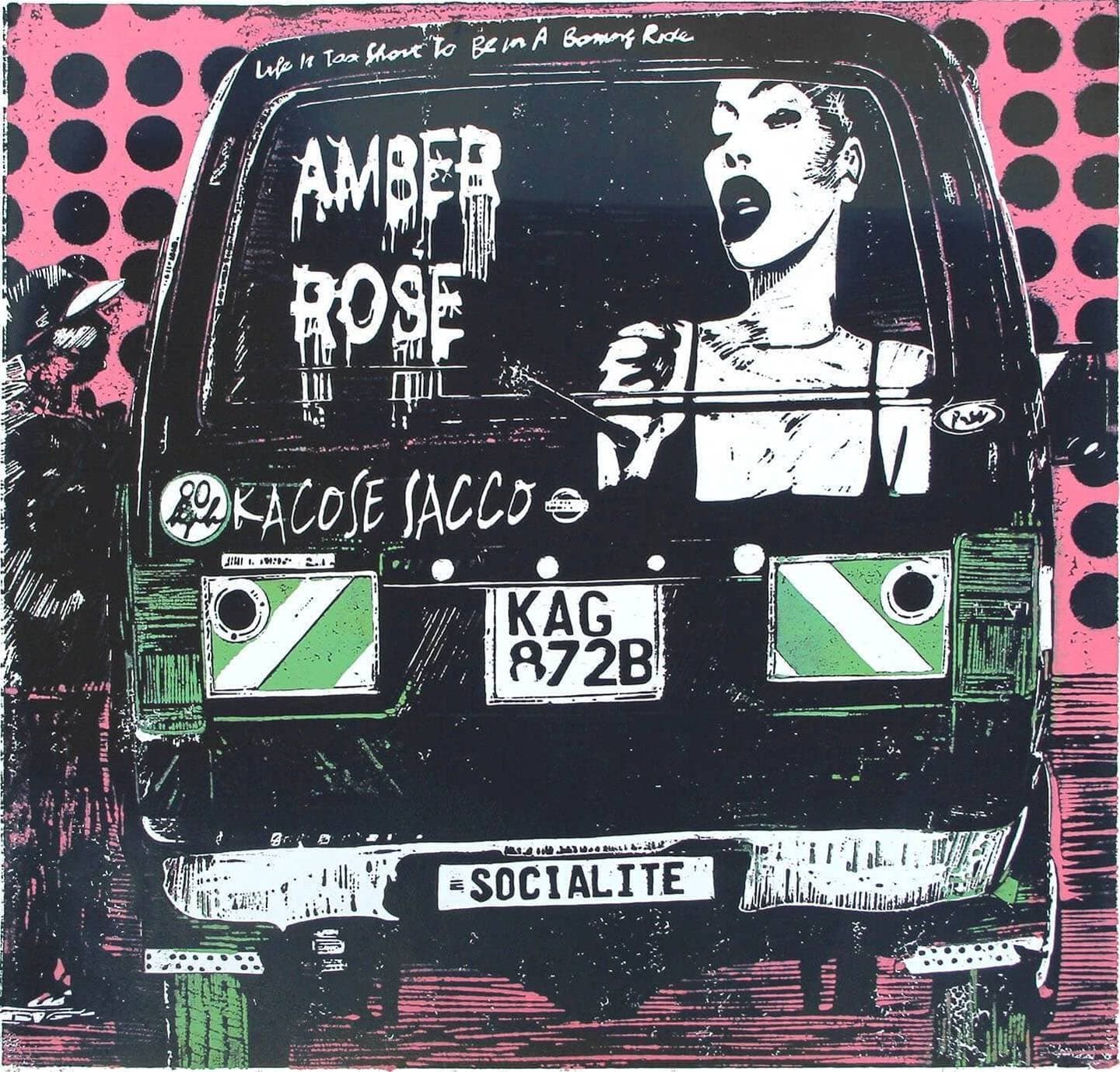 Amber Rose [Square Format] Black matatu art print by Dennis Muraguri