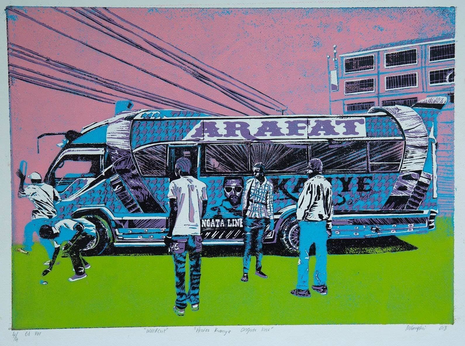 Arafat Blue matatu art print by Dennis Muraguri